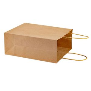 Custom Printed Kraft Paper Shopping Bag With Handle Logo Packaging Bag for Sandwich Coffee <b>Snack</b> Takeaway Use - Product Image 2