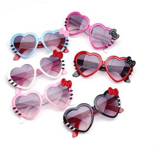 GG158-<span class=keywords><strong>gafas</strong></span> de sol con forma de corazón para niños, lentes de sol con forma de corazón, con marco de lazo, protección UV 400 - Product Image 1