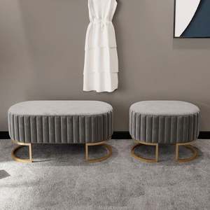 <span class=keywords><strong>Banc</strong></span> <span class=keywords><strong>de</strong></span> pouf <span class=keywords><strong>de</strong></span> <span class=keywords><strong>lit</strong></span> chromé <span class=keywords><strong>rose</strong></span> foncé <span class=keywords><strong>de</strong></span> haute qualité avec pied en métal - Product Image 2