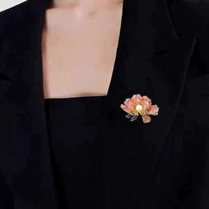 Jachon moda estilo chino peonía flor broche temperamento encanto broches para mujeres accesorios de tela - Product Image 4