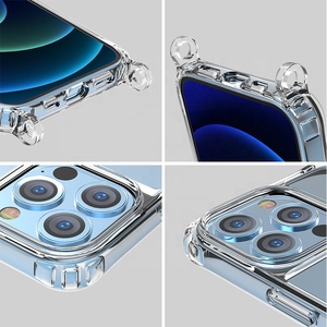 Funda de teléfono con cordón cruzado de acrílico transparente a prueba de golpes imprimible UV con correa de cuello ajustable para <span class=keywords><strong>iPhone</strong></span> 16 15 <span class=keywords><strong>14</strong></span> SE <span class=keywords><strong>Samsung</strong></span> <span class=keywords><strong>S22</strong></span> - Product Image 2