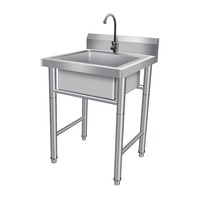 Évier de cuisine triple bac en acier inoxydable 304 avec double égouttoir pour restaurant