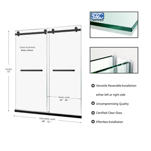 <span class=keywords><strong>Puerta</strong></span> de <span class=keywords><strong>Ducha</strong></span> <span class=keywords><strong>Corredera</strong></span> Doble de Alta Calidad <span class=keywords><strong>para</strong></span> Apartamento, con Cierre Suave, <span class=keywords><strong>para</strong></span> Baño u Hotel, sin Marco - Product Image 4