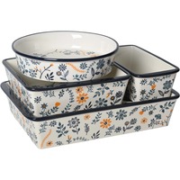 Vaisselle en céramique à motifs végétaux personnalisés en gros, écologique, durable, vaisselle de restaurant, ensemble de bols