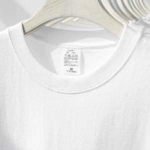 T-shirt en coton uni pour homme, manches courtes, col rond, coupe classique, couleur unie, tissu tricoté décontracté, taille M - Product Image 2