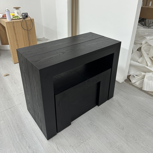 Manufacturer Foldable Dining Table Plywood Frame with Hidden Slide Mechanism Expandable Surface Easy to Store Mesa De Comedor