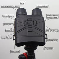 Binoculares de visión nocturna 4K NV4000 Gafas de visión nocturna Pantalla de 3 '5X Zoom digital Botón retroiluminado 300m Vista Táctica Alcance de caza