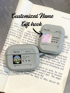Étui personnalisé pour <span class=keywords><strong>AirPods</strong></span> avec lecteur de musique, nom de chanson personnalisé, personnalisation 1 pièce, coque grise mate pour <span class=keywords><strong>AirPods</strong></span> 1/2/3/Pro/Pro 2 - Product Image 6