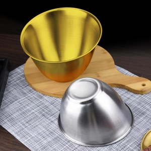 Stainless Steel Vegetable Bucket Silver Gold Durable For Salad And Side Dish Storage - Product Image 2