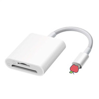 Lecteur de carte SD TF, câble adaptateur OTG avec sortie AC pour iPhone iPad - Alliage d'aluminium, tout neuf