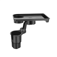 Plateau porte-gobelet de voiture rotatif à 360 degrés avec extension de porte-gobelet 2-en-1 pour collations en voiture