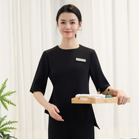 Uniforme professionnel pour femmes en taille plus, manches mi-longues, style chinois, adapté au personnel de réception, printemps/été/automne/hiver, élégant