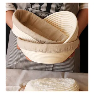 10inch 9 inch round rattan proofing bread basket with customized accessories