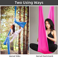 Rendimiento artístico Ejercicios Fitness Tela de nailon Pilates Yoga Columpio Seda aérea Sedas Flying Hamaca Set Dance Strap Loop