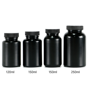Contenant en HDPE noir mat Elite 120ml 150ml 200ml Design rond Bouchon à l'épreuve des enfants Sélectionné par les marques de santé - Product Image 6