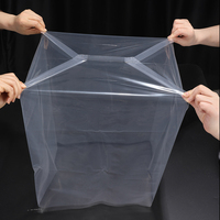 A1001A Sac en plastique transparent à fond carré, personnalisable, recyclable, résistant à l'humidité, sérigraphié, le plus vendu, pour écouteurs et projecteurs
