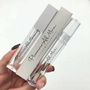 Black lip gloss tube black box wrapped with custom logo