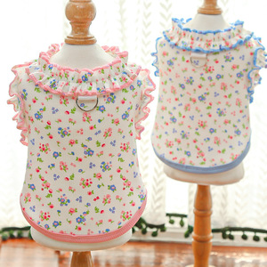 Ropa para Mascotas de Primavera/Verano, con Volantes y Estampado Floral, para Perros y Gatos, al por Mayor, de Alta Calidad y Bajo Precio, para Bichón - Product Image 1