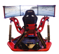Nouvel Amusements Virtuel 9D VR Trois Écrans Simulateur de Course 6 Degrés de Liberté Simulateur de Conduite Automobile