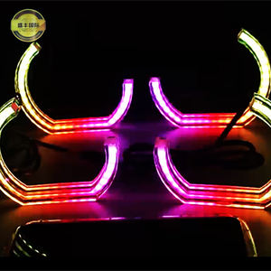 Nuevo Ojo de Ángel acrílico de cristal en forma de C LED RGB persiguiendo con señal de giro anillos de Halo dinámico faro para - Product Image 3