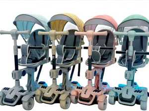 Trottinette multifonctionnelle pour filles, 3 roues, cadre en acier et alliage d'aluminium, siège réglable en hauteur, frein à roue réel pour une utilisation en extérieur - Product Image 5