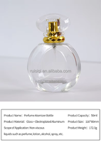 Lot de 100 flacons de parfum de luxe 50 ml en verre avec col en métal, surface transparente imprimée, pulvérisateur, diffuseur à bâtonnets
