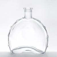 Bouteille en verre ronde transparente vide de 1000 ml avec bouchon en liège pour la vodka, le whisky, la tequila, le gin, le rhum, le brandy - Vente en gros
