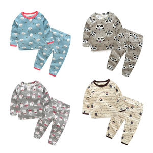 Ensemble de pyjamas pour enfants en coton à manches longues de dessin animé pour la vente en gros - Product Image 1