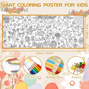<span class=keywords><strong>โปสเตอร์</strong></span><span class=keywords><strong>การ</strong></span>ศึกษาแบบกำหนดสีเอง Leenice Happy Easter ขนาด 30x300 ซม. สำหรับกิจกรรมระบาย<span class=keywords><strong>สี</strong></span> DIY กระดาษ<span class=keywords><strong>วาด</strong></span>เขียน งานฝีมือ กระต่ายปาร์ตี้ - Product Image 3