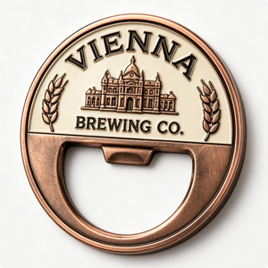 Vienna Brewing Co. Ouvre-bouteille circulaire en bronze, style antique, souvenir - Product Image 4