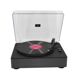 Lecteur <span class=keywords><strong>HiFI</strong></span> <span class=keywords><strong>vinyle</strong></span> LP look de mode moderne avec émetteur de dents bleues gramophone plateau tournant pleine taille - Product Image 1