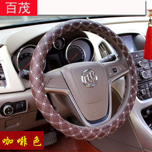 Funda para volante de coche de cuero PU de 38 cm de diámetro para General Motors, uso en invierno, línea roja y blanca - Product Image 2