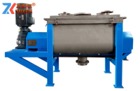 Mélangeur de céréales pour aliments pour animaux, mélangeur à ruban spiralé, mélangeur horizontal en acier inoxydable SS304, personnalisé en usine