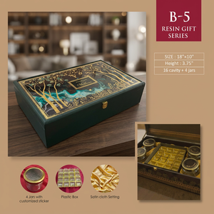 Tiny Glass World Solid Wood Handmade Rectangular <b>Box</b> Floral Inlay 18x10 Inch 16 cavity 4 Jars Satin Cloth Interior - Product Image 4