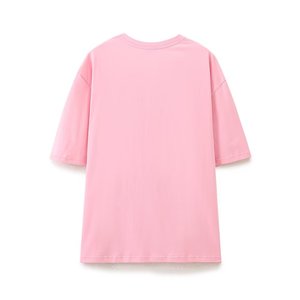 Camiseta con Estampado de Letras Rosadas de Primavera 2026, Personalizada, Cuello Redondo, Algodón de Bambú, para <span class=keywords><strong>Mujer</strong></span>, OEM/ODM por Fábrica de Ropa China - Product Image 2