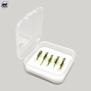 Mosca Artificial de Pesca de Hundimiento con Pluma Natural, Modelo Green Damselfly Nymph, <span class=keywords><strong>para</strong></span> Trucha, Lubina y Salmón, Talla 12 #   Señuelos de Pesca con Mosca <span class=keywords><strong>para</strong></span> Venta al por Mayor - Product Image 6