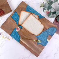 Produits de cuisine tendance 2026 Nouveautés Planche à découper double face grande taille en résine et bois unique pour ustensiles de cuisine