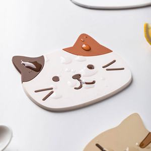 Posavasos de Silicona con Forma de Gato de Dibujos Animados, Antideslizantes y Resistentes al Calor, Ideales para Café y Uso en Mesa, Venta al Por Mayor - Product Image 2