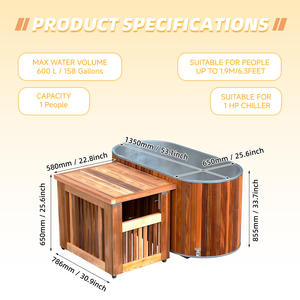 อ่างแช่น้ำเย็นกลางแจ้งสุดหรู พร้อมเครื่องทำความเย็น สำหรับแช่น้ำแข็ง ใช้ในบ้าน ยิม สปา - Product Image 4