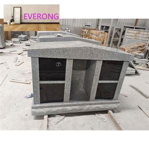 Pierre Naturelle Personnalisée Granit Gris Columbarium Chapelle Funéraire 4 Niches Solutions de Crémation Urne Avec Vase - Product Image 3