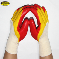 Gants de protection Suncend Safety Grip, en coton tricoté, avec paume enduite de latex, paume en caoutchouc et doigts entièrement recouverts, gants de travail