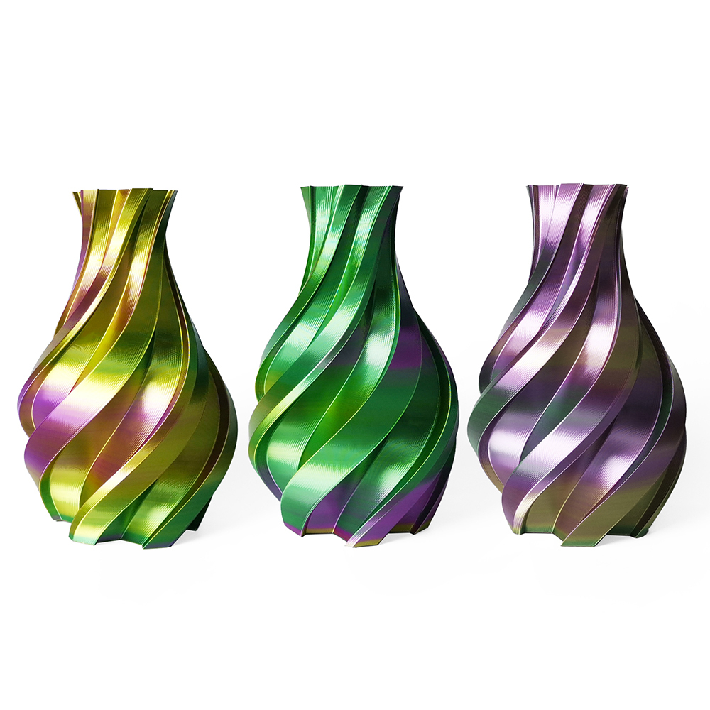 Tricolor Silk Gold+Green+Purple