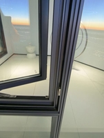 Ventana abatible de cristal con marco estrecho para baño, sótano, Hotel, sala de estar, Exterior, Patio francés, ventana, ventanas integradas de malla