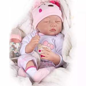 Muñeca <span class=keywords><strong>Reborn</strong></span> de Vinilo de 22 Pulgadas <span class=keywords><strong>con</strong></span> <span class=keywords><strong>Ojos</strong></span> <span class=keywords><strong>Cerrados</strong></span>, Juguete de Compañía para Niños, Admite Dropshipping - Product Image 1