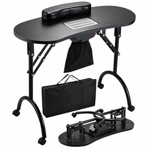 Table de manucure pliable, table de manucure portable, table de manucure avec aspirateur et repose-main - Product Image 1