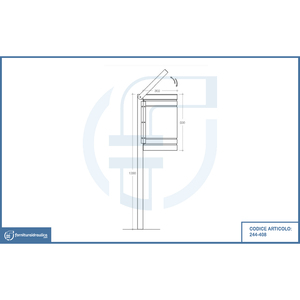 Bidone per Rifiuti Zincato da 12L con Base, Forma Rettangolare, Senza Coperchio, per Esterni e Bagno - Product Image 2
