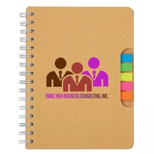 Personalizzato promozionale carta Kraft a spirale Notebook stampato con Logo Eco <span class=keywords><strong>note</strong></span> appiccicose e penna a sfera in Notebook per la promozione - Product Image 2