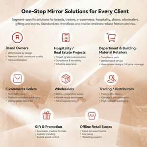 Miroir <span class=keywords><strong>de</strong></span> <span class=keywords><strong>salle</strong></span> <span class=keywords><strong>de</strong></span> <span class=keywords><strong>bain</strong></span> double face suspendu irrégulier avec éclairage LED intégré, personnalisé pour projets hôteliers, vente en gros - Product Image 3