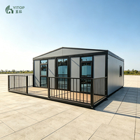 Maisons conteneurs maritimes de luxe à toit plat, portables, extensibles, mobiles, préfabriquées, modulaires pliables
