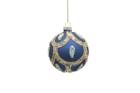 Handgemaakte antieke imitatie glazen kerstboomscène hanger 8cm vintage afwerking voor binnengebruik als decoratie glaswerk